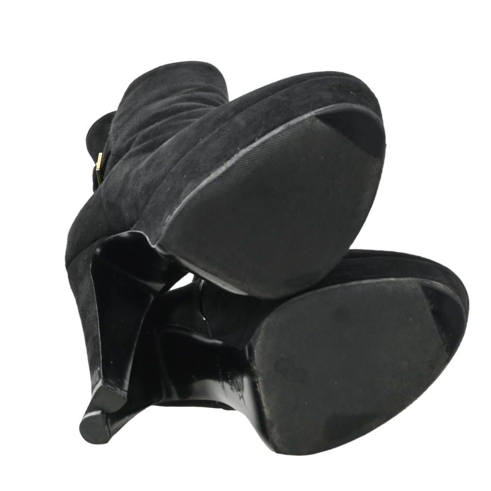  LOUIS VUITTON LVメタル スエード サイドジップ ブーティ ブーツ 靴