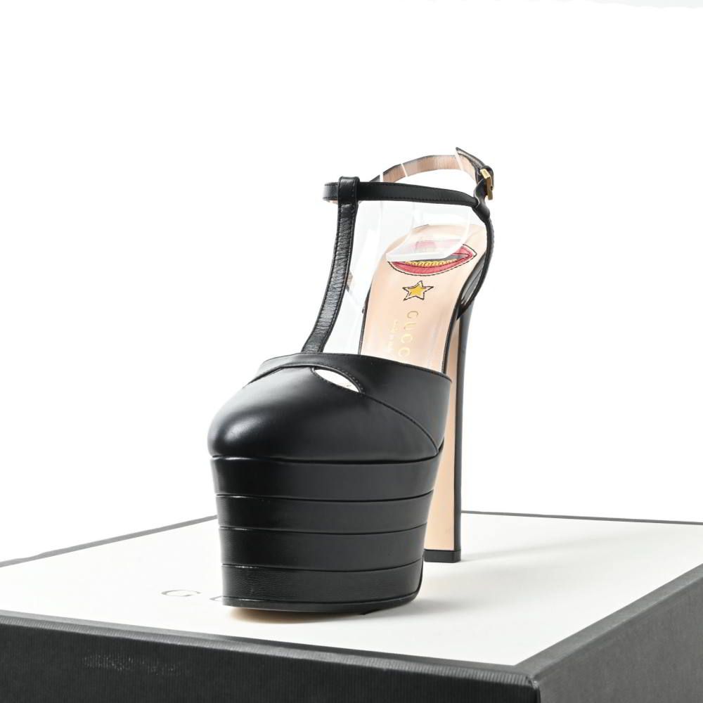GUCCI アンクルストラップ プラットフォーム ヒール サンダル