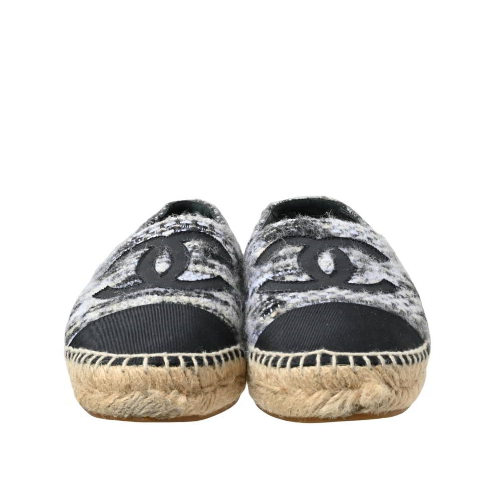 CHANEL ココマーク ツイード エスパドリーユ シューズ