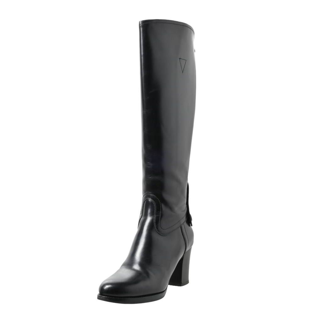 JIL SANDER バックジップ レザー ロング ブーツ