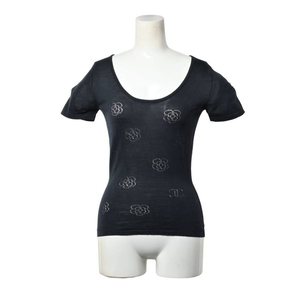 CHANEL カメリア刺繍 シルク ニット カットソー 00S P11276V00493