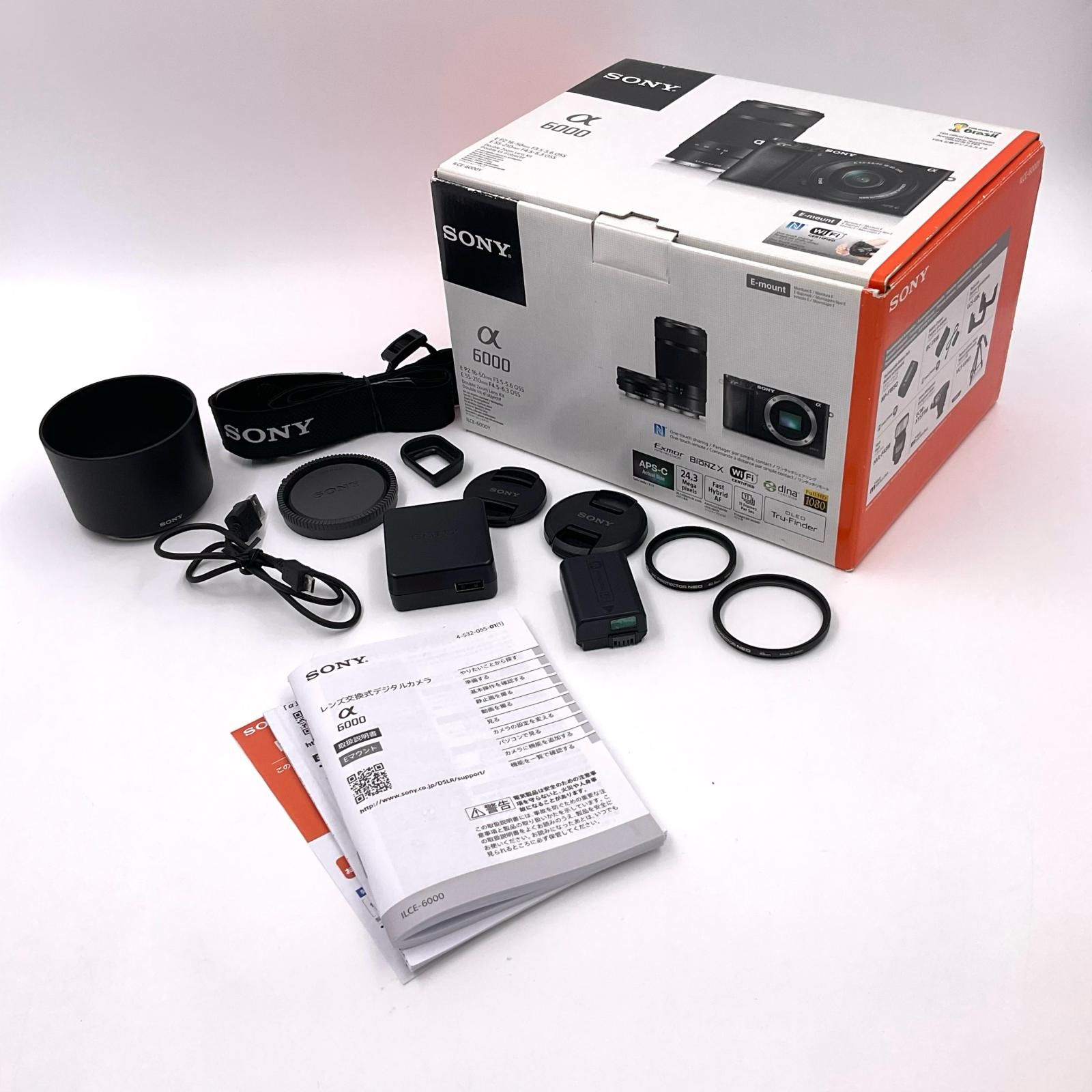  Sony デジタル一眼 α6000 ILCE 6000 Y ダブルズームレンズキット ブラック ミラーレス一眼 デジタルカメラ