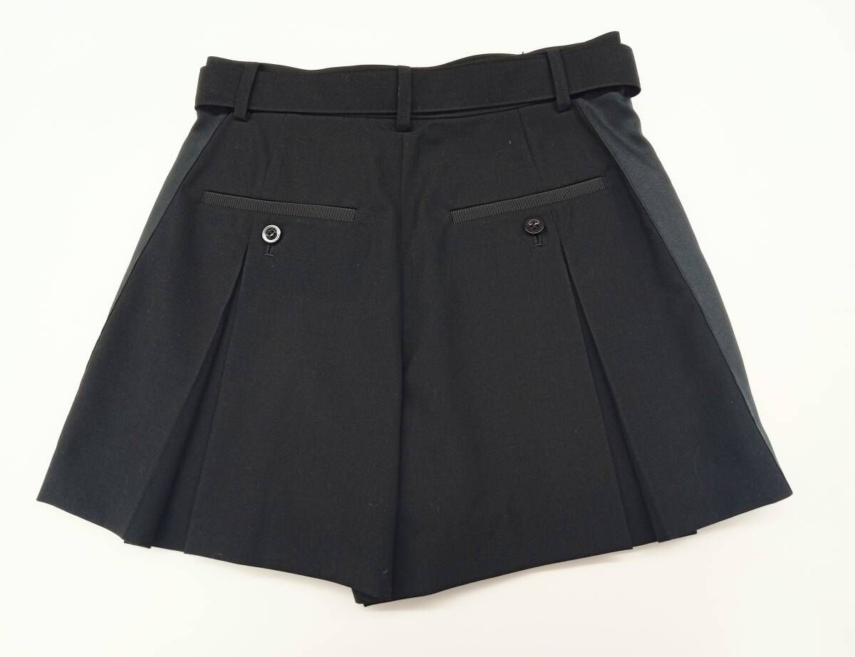 sacai サカイ Suiting Short ショートパンツ キュロットスカート 24ss 24-07220 サイズ0 ブラック 通年