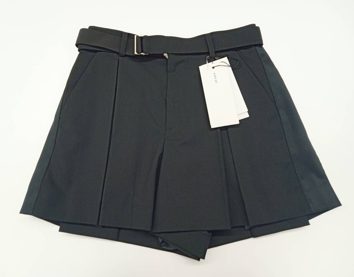 sacai サカイ Suiting Short ショートパンツ キュロットスカート 24ss 24-07220 サイズ0 ブラック 通年