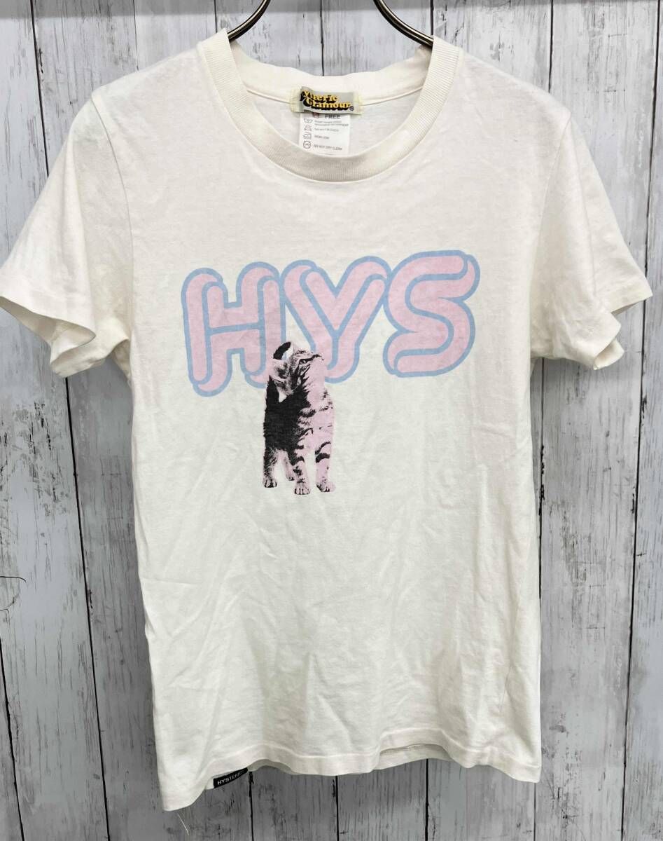 GLAMOUR 半袖Tシャツ ヒステリックグラマー 90 s クルーネック 猫 プリントTシャツ 初期タグ