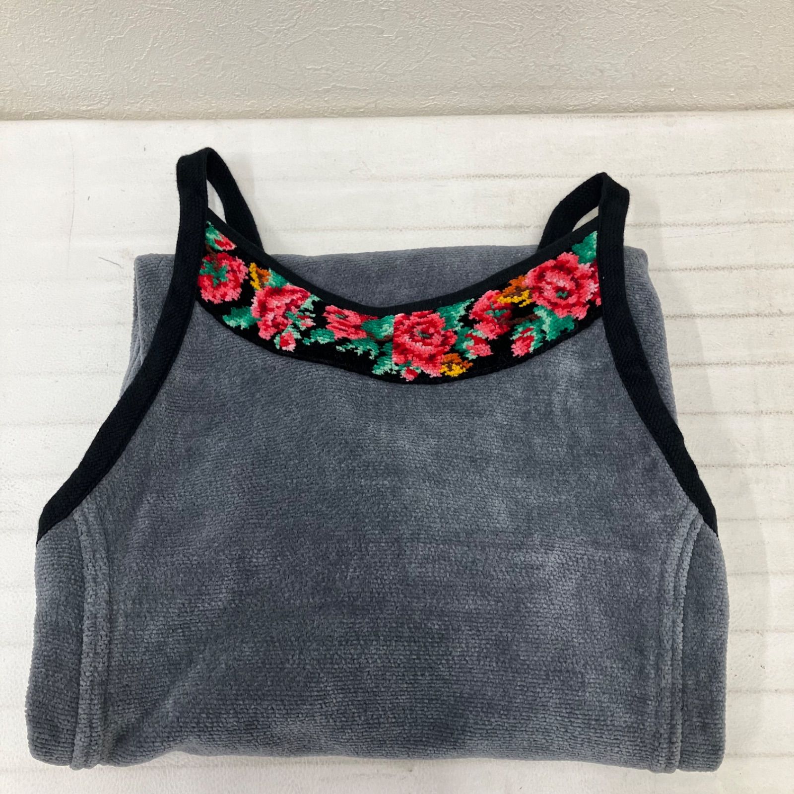 5626 FEILER フェイラー エプロン シュニール織り 花柄 グレー - メルカリ