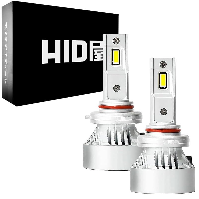 HID屋 HB 3 4 LED ヘッドライト フォグランプ 49600 cd カンデラ H 10 HIR 2 爆光 ホワイト 車検対応 12 V 24 2本 ハイビーム用 Mシリーズ
