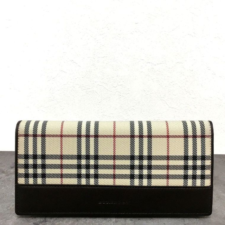 み 長財布 ノバチェック ブラウン 551