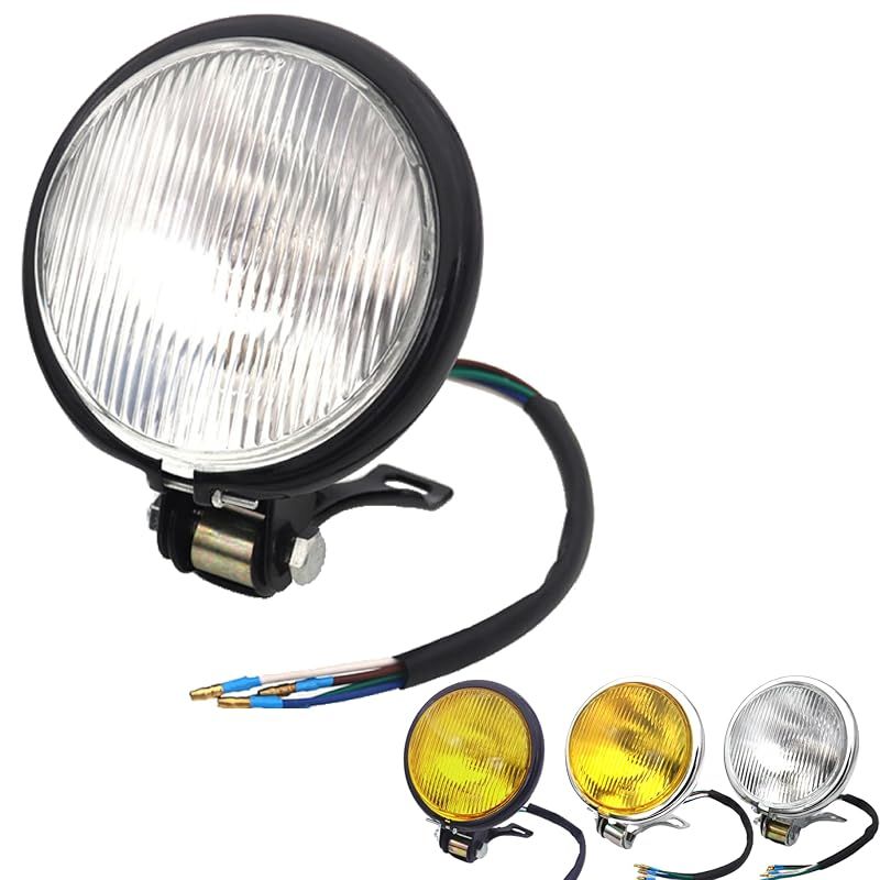 ROOOCYY バイク ヘッドライト 4.5インチ ベーツライト 12V ハロゲン