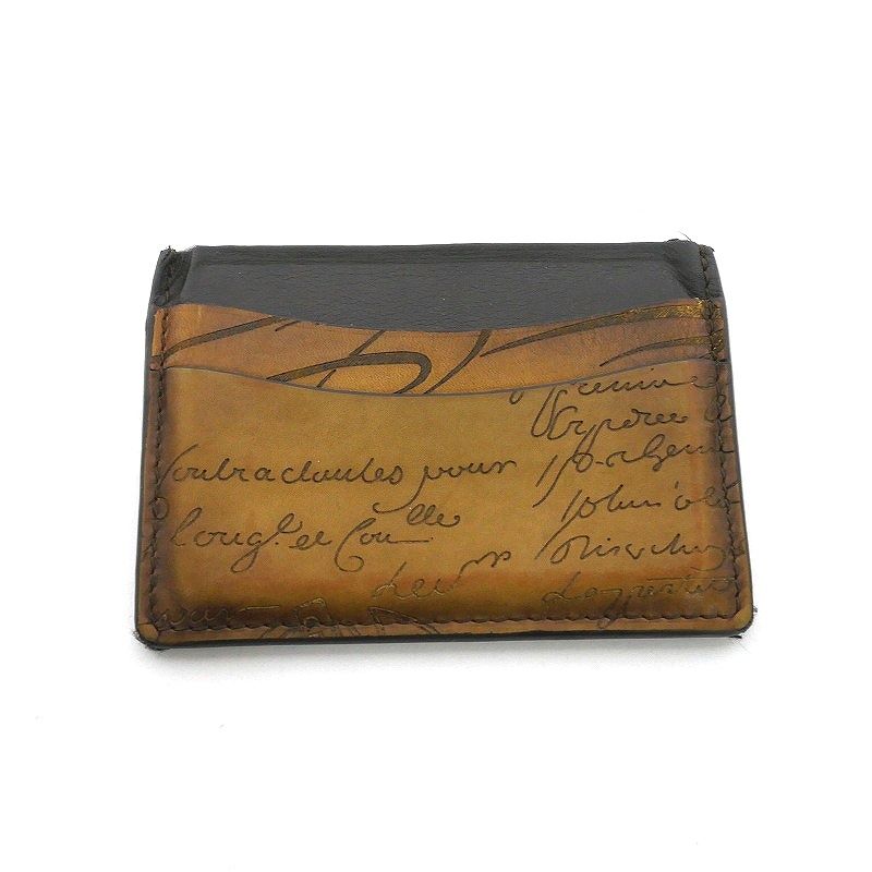 ベルルッティ Berluti カリグラフィ レザー 型押し カードケース パス