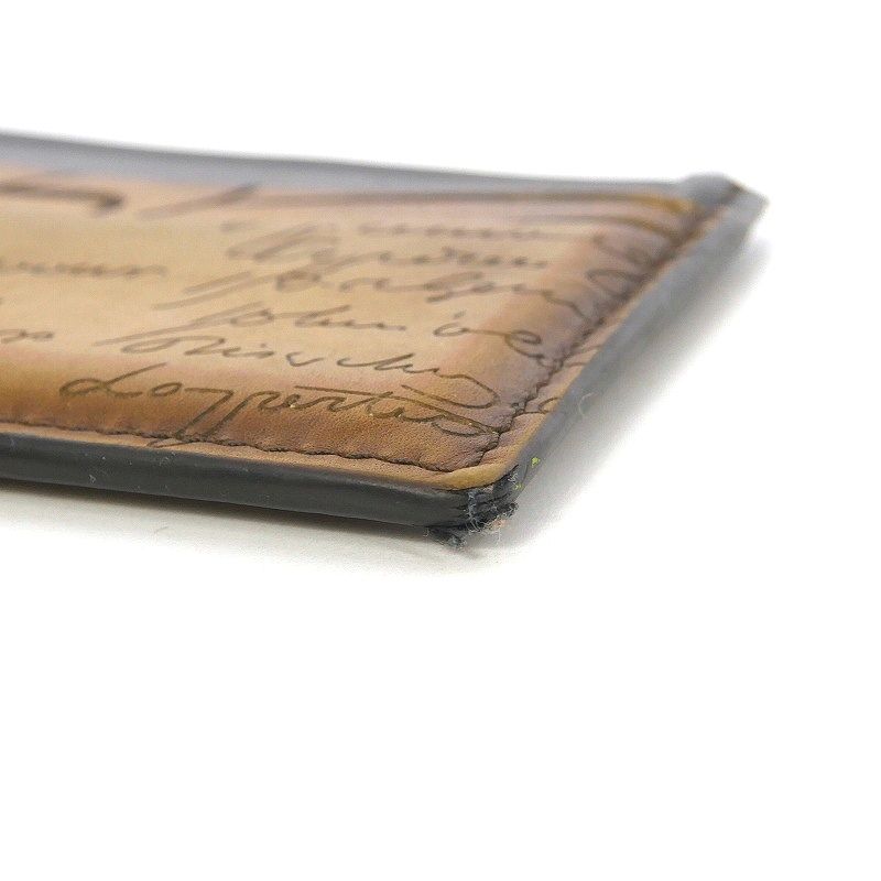 ベルルッティ Berluti カリグラフィ レザー 型押し カードケース パス