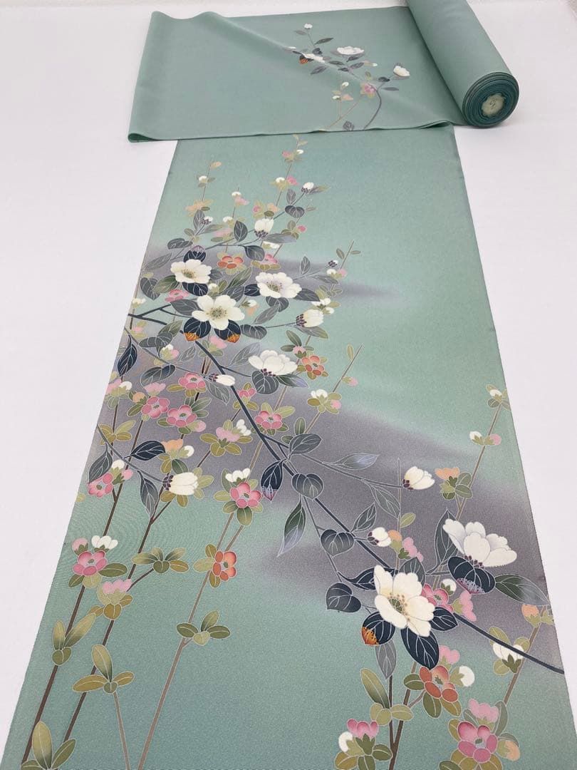 付け下げ 加賀友禅 手描 落款入り 浜ちりめん 反物 正絹 O074 - メルカリ