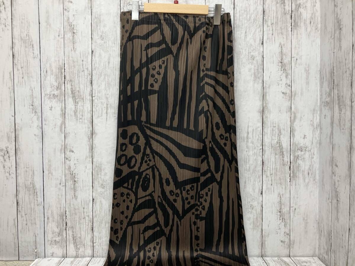 PLEATS PLEASE プリーツプリーズ スカート ブラウン ブラック PP33-JG745 LLサイズ