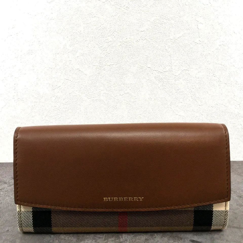 み 長財布 ベージュ チェック 331