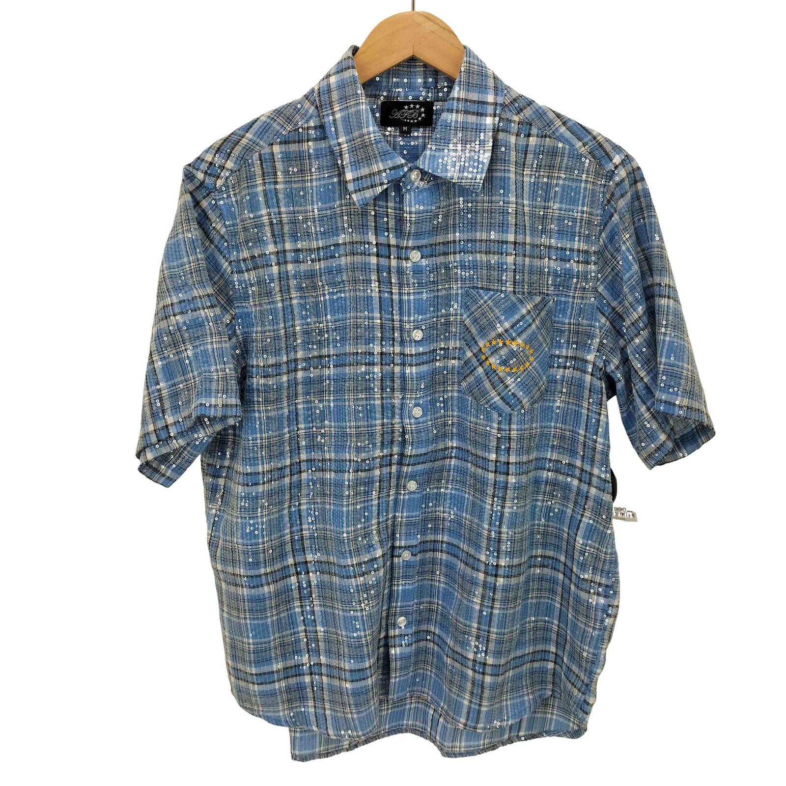 USED古着(ユーズドフルギ) AFB  Spangle Shirt スパンコールシャツ メンズ JPN：M 【中古】【ブランド古着バズストア】 ユーズドフルギ USED古着 AFB Spangle Shirt スパンコールシャツ