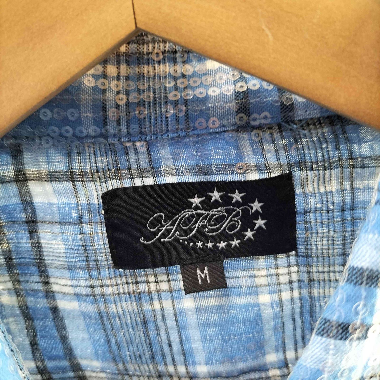 USED古着(ユーズドフルギ) AFB  Spangle Shirt スパンコールシャツ メンズ JPN：M 【中古】【ブランド古着バズストア】 ユーズドフルギ USED古着 AFB Spangle Shirt スパンコールシャツ