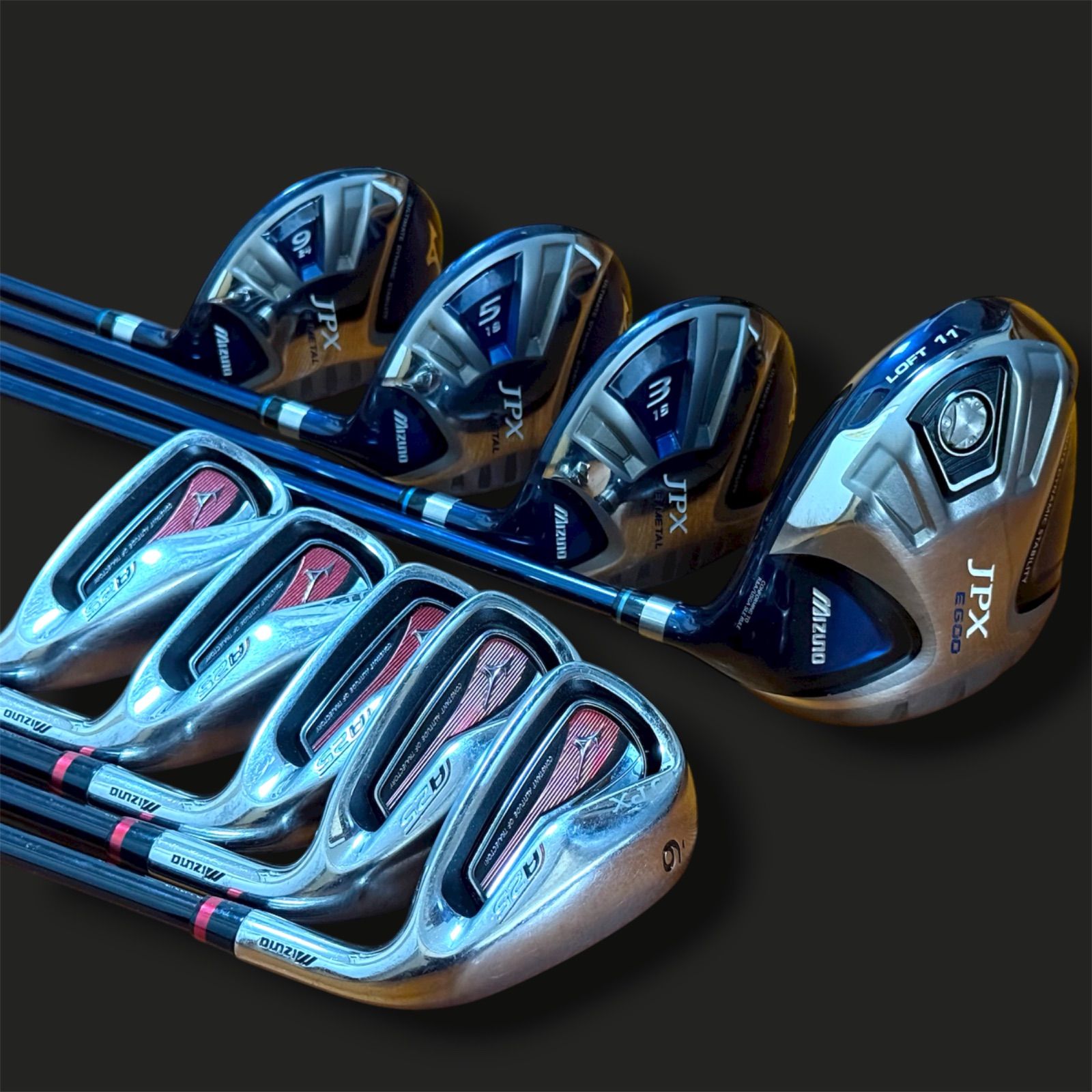 セット ミズノ JPX E ドライバー JPX E-METAL 5W 9W 3W JPX A25 アイアン 6 7 8 9 P 計9本 ゴルフクラブ セット Mizuno JPX ドライバー フェアウェイウッド アイアン メンズ用 初心