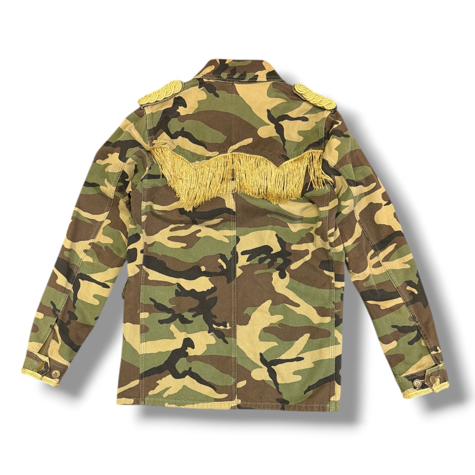 正規 SAINT LAURENT PARIS 15SS 迷彩柄ミリタリージャケット ブルゾン エディ期 377634 カモ 46 2353M9