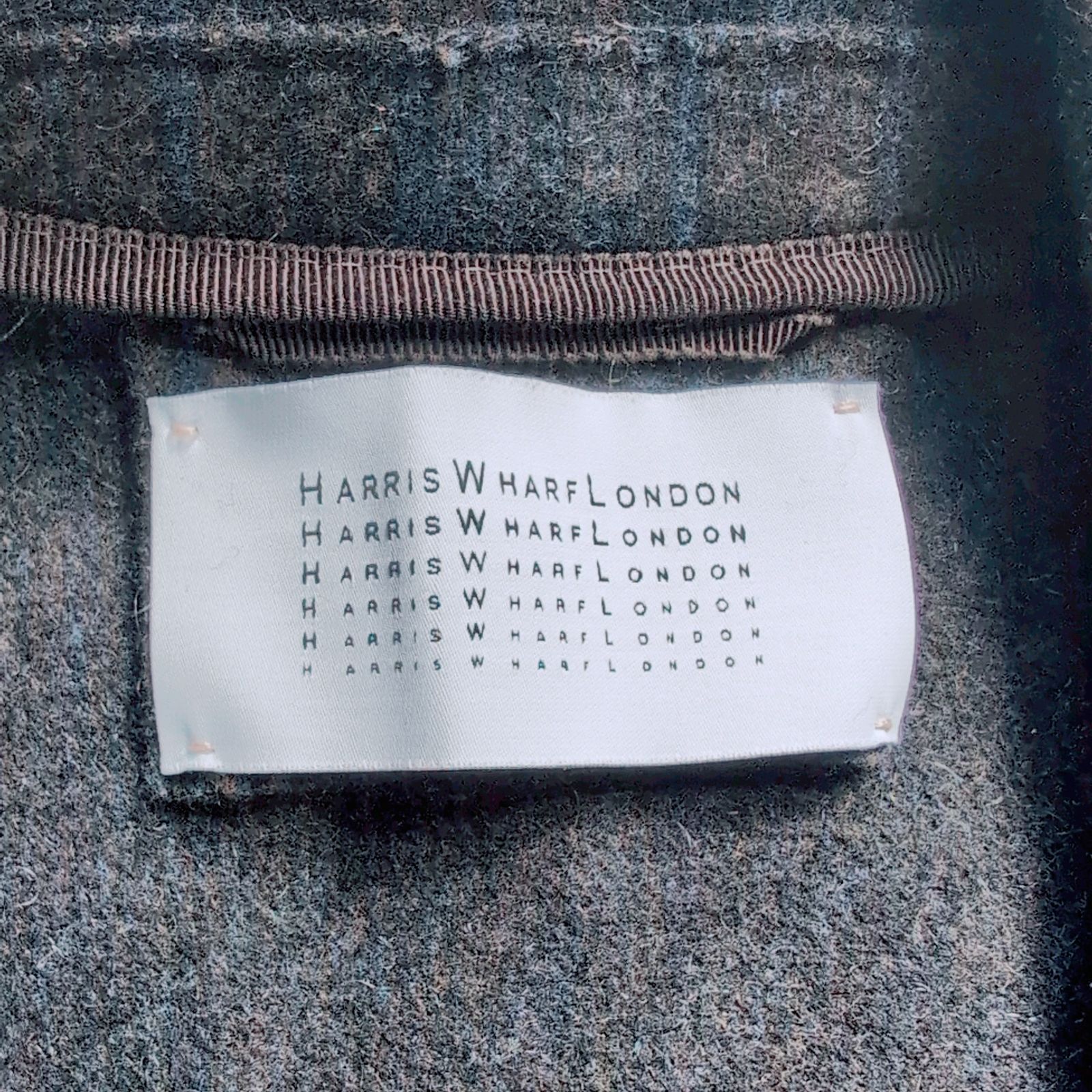 HARRIS WHARF LONDON バージンウール90 イタリア製 カシミヤ10 タータンチェック チェスターコート 38 M