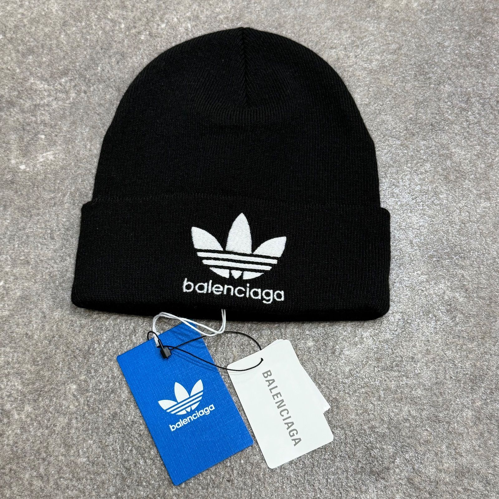 未使用品 BALENCIAGA adidas Logo Beanie コラボ ロゴ ビーニー ニット