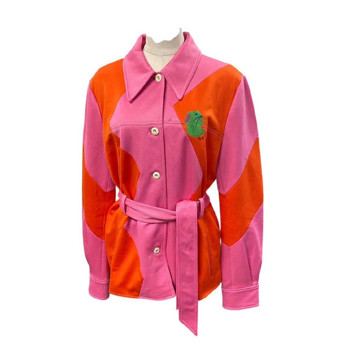 GUCCI グッチ うさぎ ウサギ 刺繍 エンブロイダリー ジャケット ブロック レディース