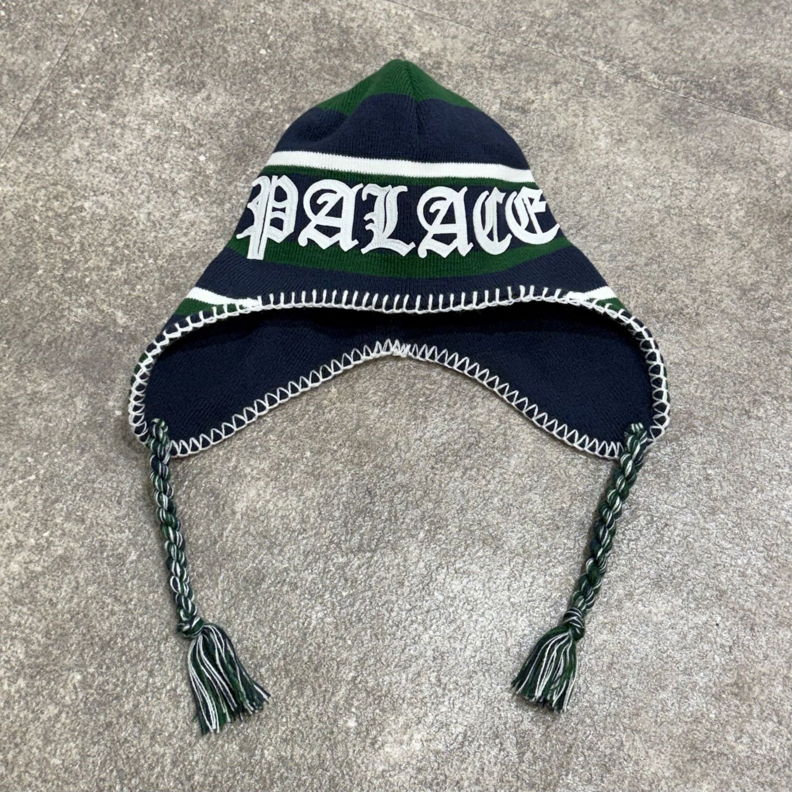 Palace Union Peruvian Beanie コラボ 刺繍 ボーダー 耳当て ビーニー