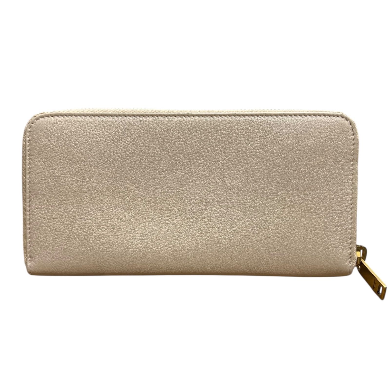 SAINT LAURENT PARIS サンローラン 長財布 ラウンドファスター タイニーモノグラム ベージュ ピンクベージュ