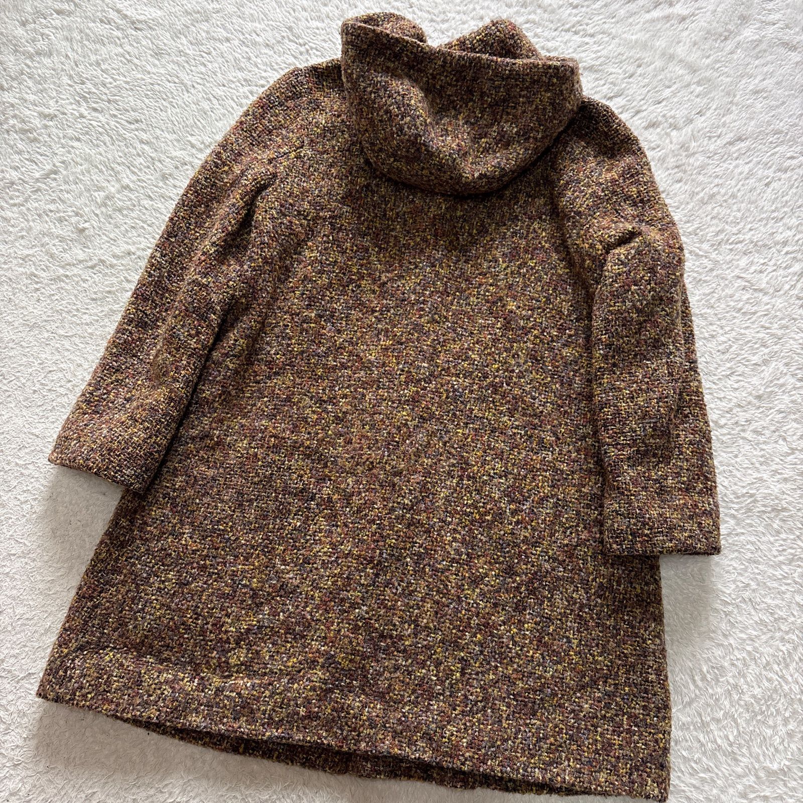 Sally Scott サリースコット ウールツイードコート フード付き