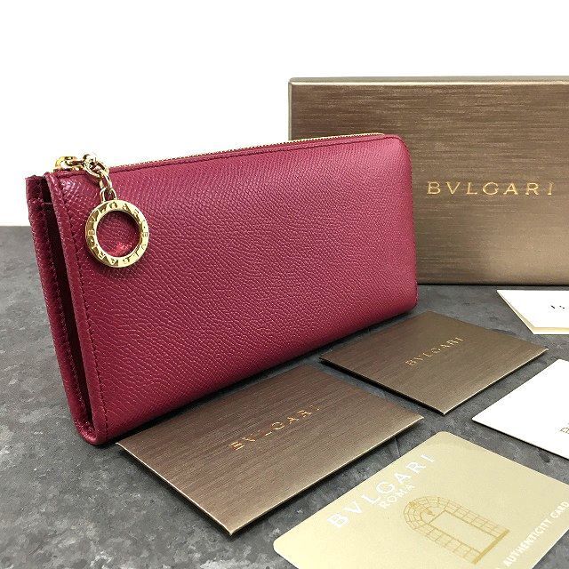354 み BVLGARI L字ファスナーウォレット 286302 ブルガリブルガリ マゼンダ