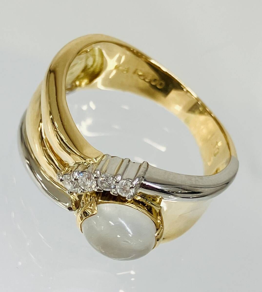 お値下新品k18一部PT900天然ダイヤモンドリング0.03 11.5号5.7g お値下新品k18一部PT900天然ダイヤモンドリング0.03 11.5号5.7g