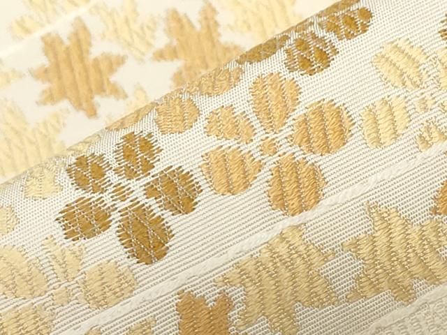  平和屋着物 九寸名古屋帯 唐織 エ霞草花文 正絹 dy 名古屋帯 帯