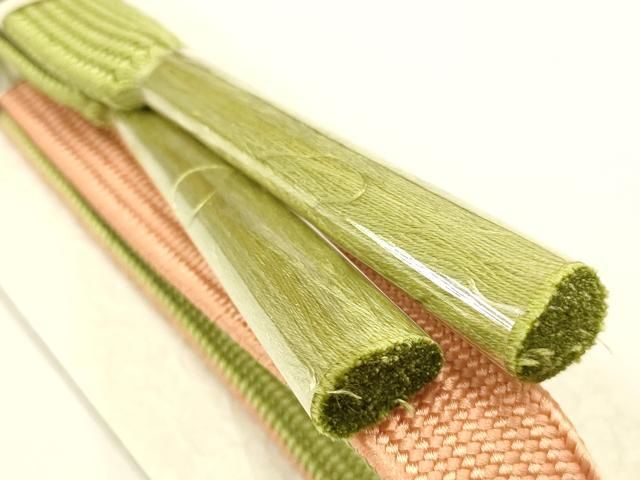  平和屋着物 和装小物 帯締め 帯揚げセット 高麗組 芝草花文 暈し染め 金糸 金彩 鬼しぼ縮緬 正絹 ay 帯締め 帯留め 帯飾り