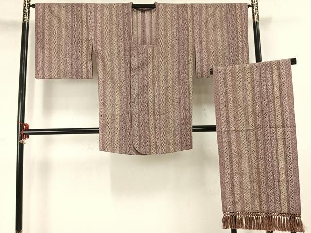 平和屋着物 道行コート スリーシーズン 春夏秋 塵除け 間道 反端付き 正絹 fy