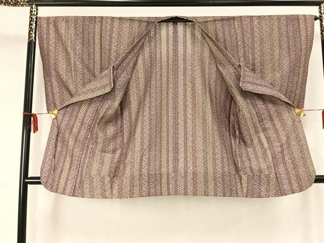 平和屋着物 道行コート スリーシーズン 春夏秋 塵除け 間道 反端付き 正絹 fy