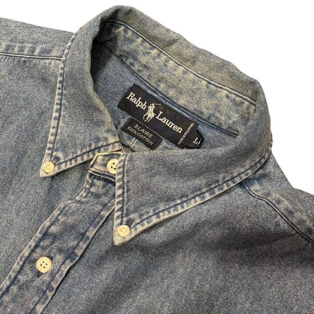 90s 00s Ralph Lauren デニムシャツ サイズL POLO ラルフローレン