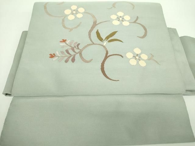 平和屋着物 爪掻き本綴れ ワンタッチつけ帯 花唐草文 正絹 ps