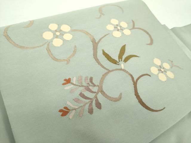 平和屋着物 爪掻き本綴れ ワンタッチつけ帯 花唐草文 正絹 ps