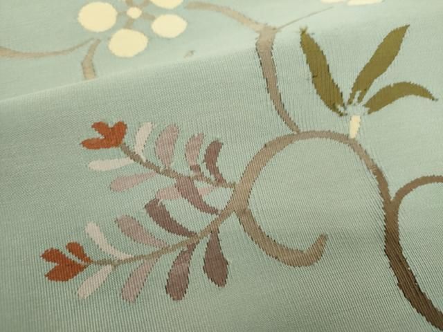 平和屋着物○爪掻き本綴れ ワンタッチつけ帯 花唐草文 正絹 逸品