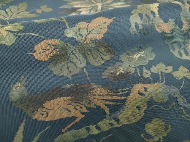  平和屋着物 九寸名古屋帯 花鳥文 金糸 正絹 ps 名古屋帯 帯