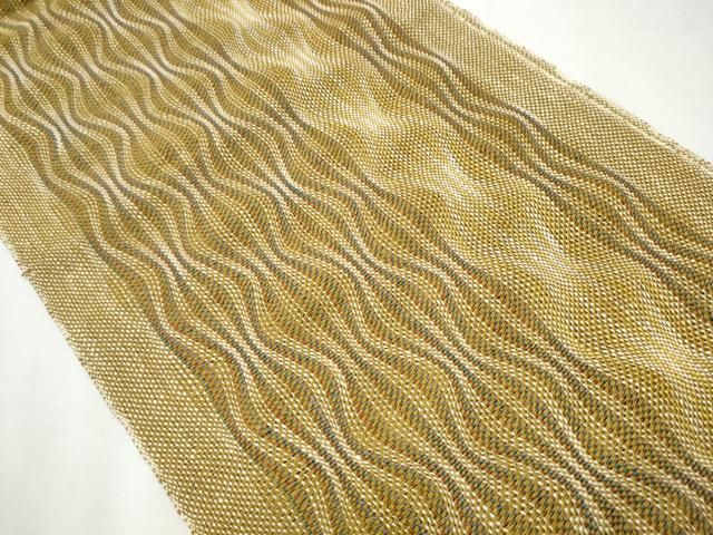 平和屋着物 スリーシーズン 春夏秋 本場筑前博多織 八寸名古屋帯 よろけ縞 高島屋扱 博多金ラベル 後藤織物謹製 証紙付 hy