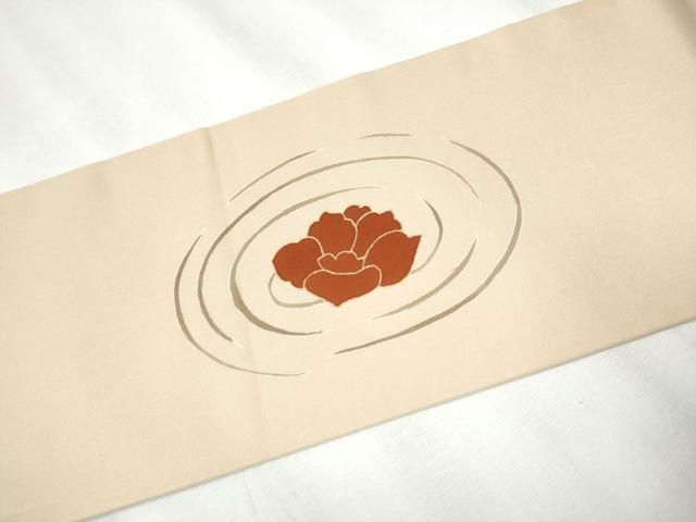  平和屋着物 塩瀬 九寸名古屋帯 草花文 金彩 正絹 hy 名古屋帯 帯