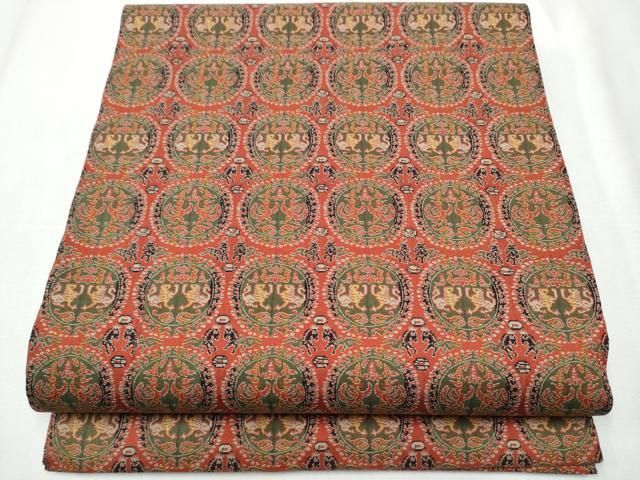 平和屋着物 龍村美術織物 九寸開き名古屋帯 円文白虎朱雀錦 正絹 hy