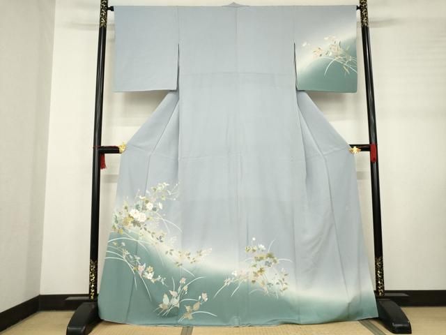 平和屋着物 訪問着 友禅 作家物 草花文 暈し染め 正絹 ck