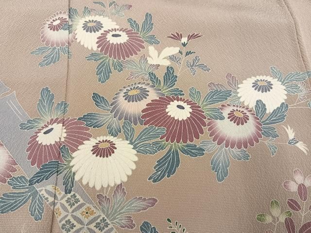 平和屋着物●名門・上野家　人間国宝上野為二の次男　三代目・上野清二　訪問着　草花文　正絹　逸品　AABC9670ph 平和屋着物○名門・上野家 人間国宝上野為二の次男 三代目・上野