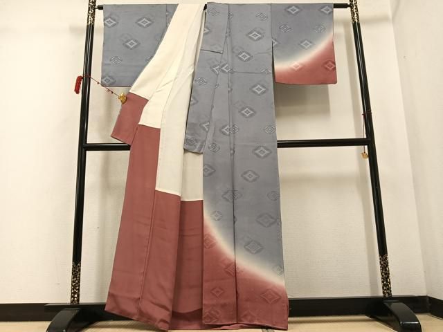 平和屋着物 訪問着 七宝地紋 暈し染め 正絹 ph