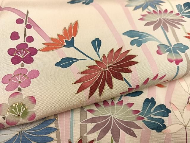  平和屋着物 訪問着 友禅 作家物 草花文 暈し染め 金彩 正絹 ph 訪問着 付け下げ 着物