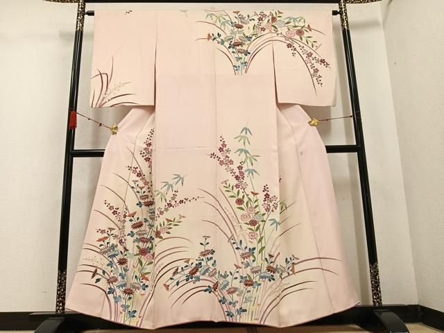 平和屋着物 訪問着 友禅 作家物 草花文 暈し染め 金彩 正絹 ph