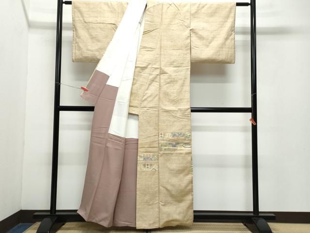 平和屋着物 訪問着 小千谷紬 吉祥花文 正絹 vf