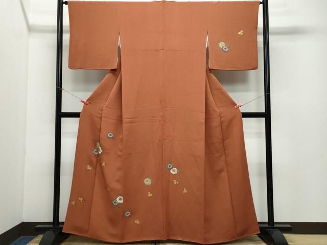 平和屋着物 訪問着 舞花文 金彩 鬼しぼ縮緬 正絹 vf