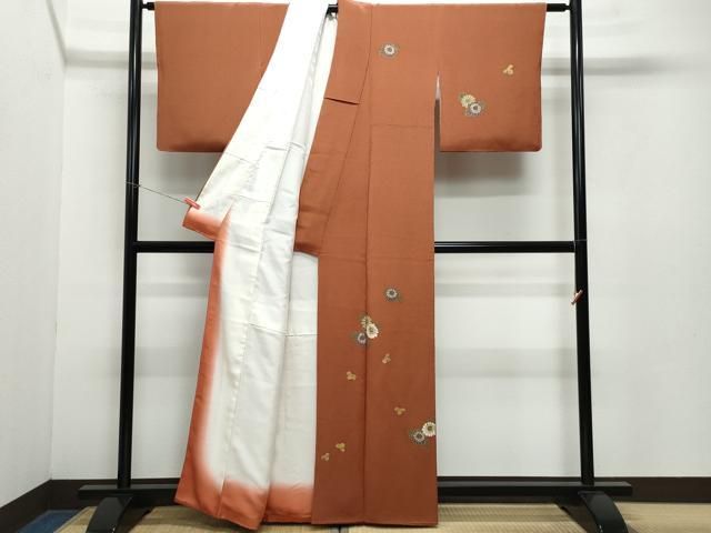 平和屋着物 訪問着 舞花文 金彩 鬼しぼ縮緬 正絹 vf